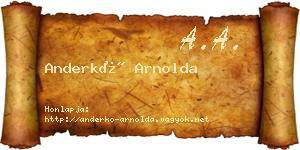 Anderkó Arnolda névjegykártya